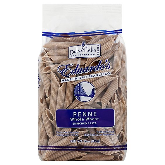 Dolce Italia Foods Eduardos Pasta Enriched Penne Whole Wheat - 12 Oz