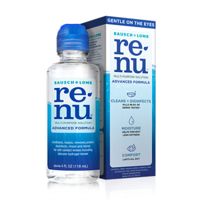 renu Advanced Formula Multipurpose Soft Contact Lens Cleaner Solution - 4 Fl. Oz. - Image 1