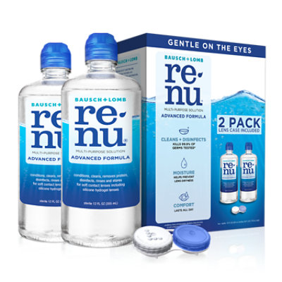 re-nu Multi-Purpose Solution Bausch & Lomb Advanced Formula Twin Pack - 2-12 Fl. Oz. - Image 1