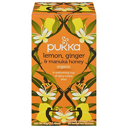 Pukka Herbal Tea Organic Lemon Ginger & Manuka Honey - 20 Count