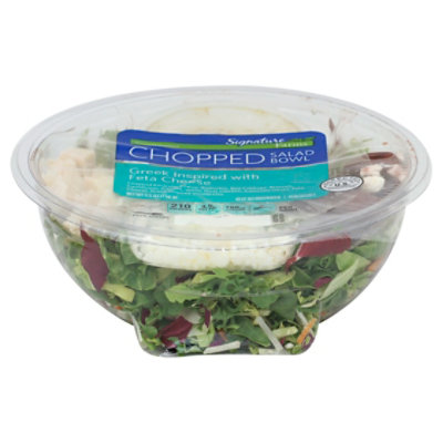 Signature Farms Salad Bowl Greek Inspired With Feta Cheese Chopped - 5.5 Oz