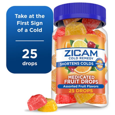 Zicam Cold Remedy Medicated Fruit Drops Assorted Fruit Flavor - 25 Count - Image 1