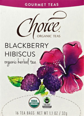 Choice Organic Teas Gourmet Teas Herbal Tea Organic Blackberry Hibiscus - 16 Count - Image 2