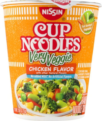 Nissin Cup Noodles Very Veggie Ramen Noodle Soup Chicken Flavor - 2.65 Oz