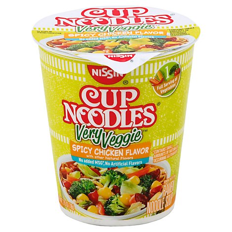 Nissin Cup Noodles Very Veggie Ramen Noodle Soup Spicy Chicken Flavor - 2.75 Oz