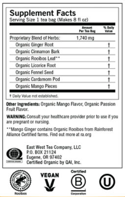 Yogi Herbal Supplement Tea Mango Ginger 16 Count - 1.12 Oz - Image 2