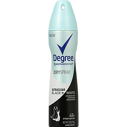Degree MOTIONSENSE Anti-Perspirant Dry Spray Women 48H Ultraclear Black + White - 3.8 Oz - Image 2