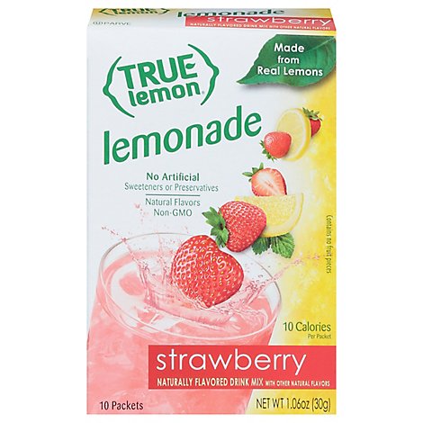 True Lemon Drink Mix Strawberry Lemonade 10 Count - 1.06 Oz