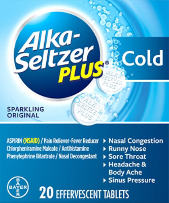 Alka-Seltzer Plus Sparkling Cold Tablets - 20 Count - Image 2