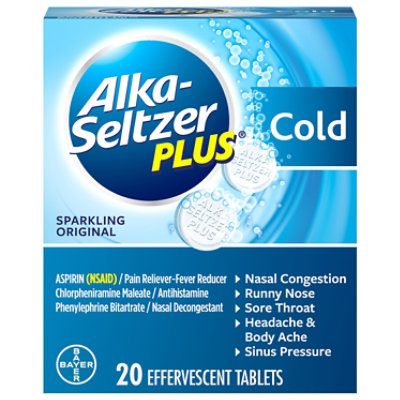 Alka-Seltzer Plus Sparkling Cold Tablets - 20 Count - Image 1