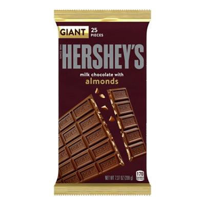 Hersheys Milk Chocolate With Almonds Giant Bar - 7.37 Oz. - Image 1