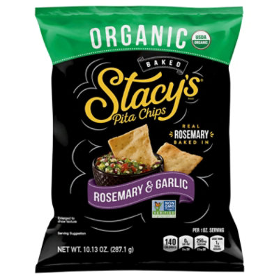 Stacys Pita Chips Rosemary & Garlic Organic - 10.13 Oz