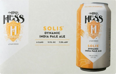 Mike Hess Solis Dynamic Ipa In Cans - 6-12 Fl. Oz. - Image 4