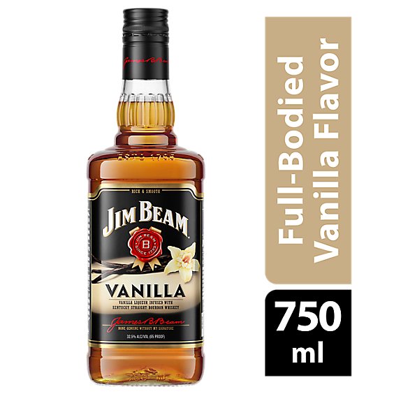 Jim Beam Whiskey Bourbon Kentucky Straight Vanilla 70 Proof - 750 Ml