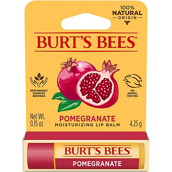 Burts Bees Lip Balm Moisturizing Pomegranate - 0.15 Oz