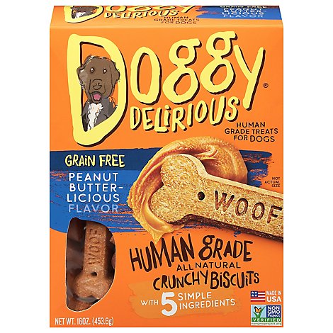 Doggie Delirious Dog Bone Grn Free Pb - 16 Oz