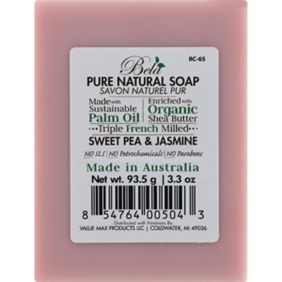 Bela Sweet Pea & Jasmine Pure Natural Soap Bars - 12-3.5 Oz - Image 5