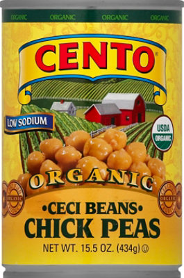 CENTO Organic Beans Low Sodium Ceci Chick Pea - 15.5 Oz - Image 2