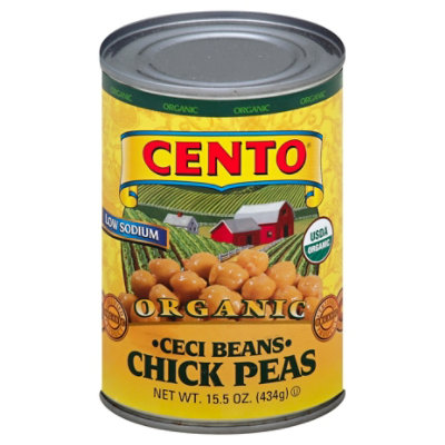 CENTO Organic Beans Low Sodium Ceci Chick Pea - 15.5 Oz - Image 1