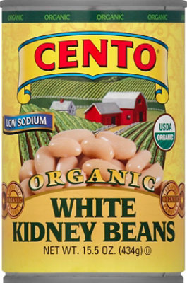 CENTO Organic Beans Low Sodium White Kidney - 15.5 Oz - Image 2