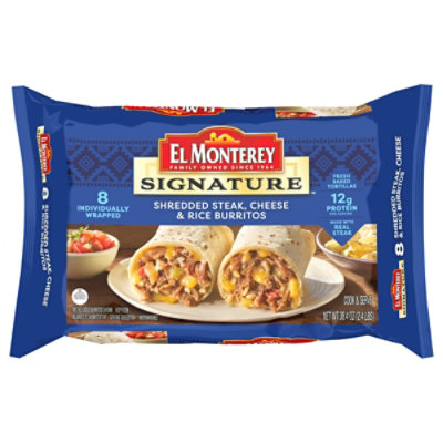 El Monterey Signature Shredded Steak Cheese & Rice Burritos - 8 Count - Image 4