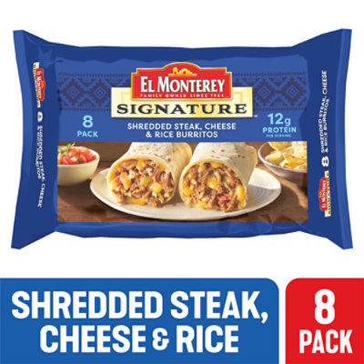 El Monterey®️ Signature Single Serve Shredded Steak, Cheese & Rice  Chimichanga - Ruiz Foodservice