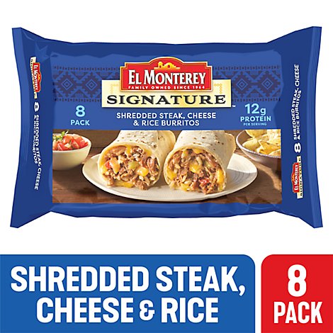 El Monterey Signature Shredded Steak & Three Cheese Breakfast Burritos 10 Count - 3.13 Lb