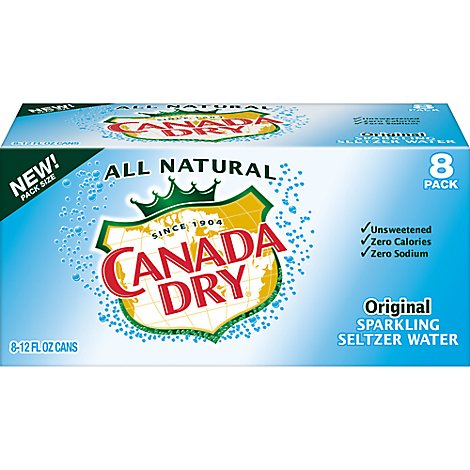 Canada Dry Seltzer Water Sparkling Original - 8-12 Fl. Oz.