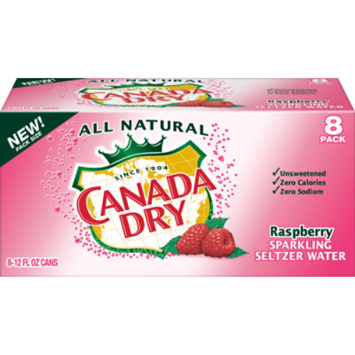 Canada Dry Raspberry Sparkling Seltzer Water In Can - 8-12 Fl. Oz.