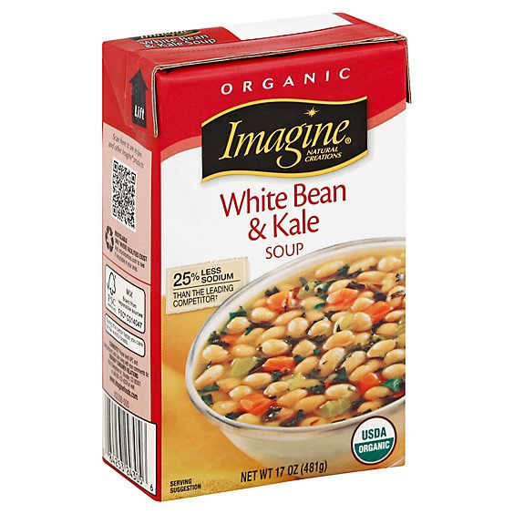 Imagine Organic Soup Chunky Style White Bean & Kale - 17 Oz