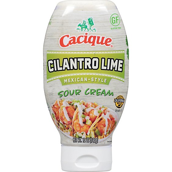 Cacique Sqz Sour Cream Cilantro - 12 Oz