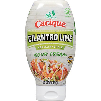 Cacique Sqz Sour Cream Cilantro - 12 Oz - Image 1