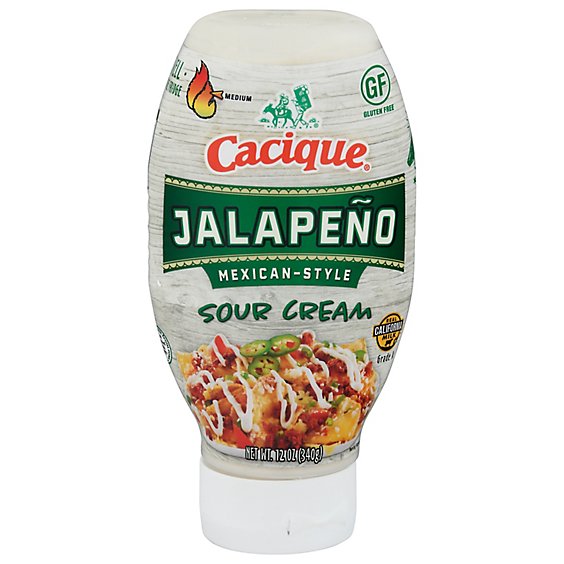 Cacique Sqz Sour Cream Jalapeno - 12 Oz