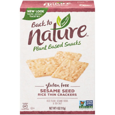 back to NATURE Crackers Rice Thin Gluten Free Sesame Seed - 4 Oz - Image 3