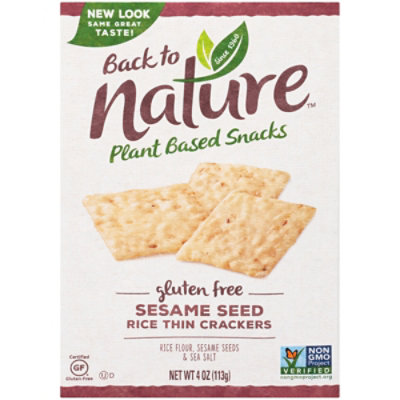 back to NATURE Crackers Rice Thin Gluten Free Sesame Seed - 4 Oz - Image 2