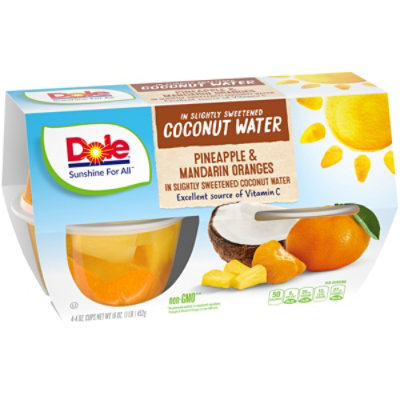 Dole Pineapple & Mandarin Orange in Coconut Water Cups - 4-4 Oz