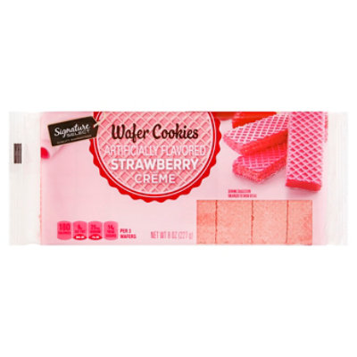 Signature SELECT Cookies Wafer Strawberry Creme - 8 Oz