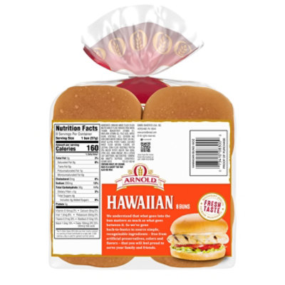 Arnold Sweet Hawaiian Sandwich Buns - 15 Oz - Image 1