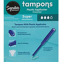 Signature Care Premium Plastic Super Absorbency Unscented Tampons - 18 Count - Image 5