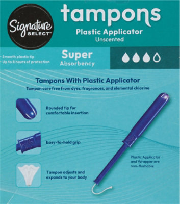 Signature Select/Care Premium Plastic Super Absorbency Unscented Tampons - 18 Count - Image 5