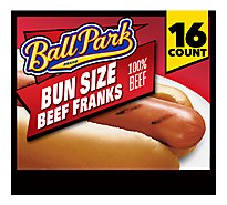 Ball Park Beef Hot Dogs Bun Size Length 16 Count