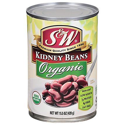 S&W Organic Beans Kidney - 15.25 Oz - Image 1