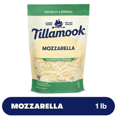 Tillamook Farmstyle Mozzarella Thick Cut Shredded Cheese - 1 Lb - Image 1