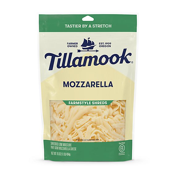 Tillamook Natural Cheese Mozzarella Low - 16 Oz