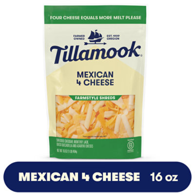 Tillamook Farmstyle Thick Cut Mexican 4 Cheese Blend Shredded Cheese - 16 Oz