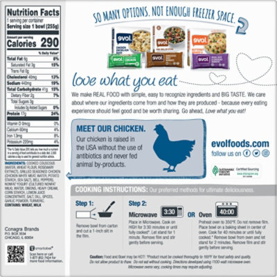 Evol Frozen Meal Chicken Shawarma Style - 9 Oz - Image 6