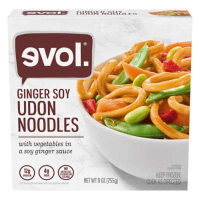 Evol Frozen Meal Noodles Udon Ginger Soy - 9 Oz - shaws