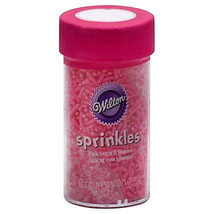 Wilton Sprinkles Pink Sugar & Jimmies Jar - 2.5 Oz - Image 1