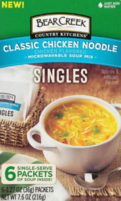 Bear Creek Singles Soup Mix Microwaveable Classic Chicken Noodle - 6-1.27 Oz - Image 2