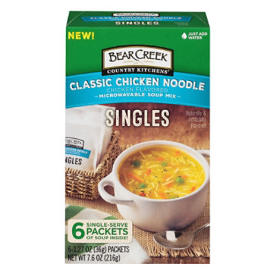  Bear Creek Singles Soup Mix Microwaveable Classic Chicken Noodle - 6-1.27 Oz 